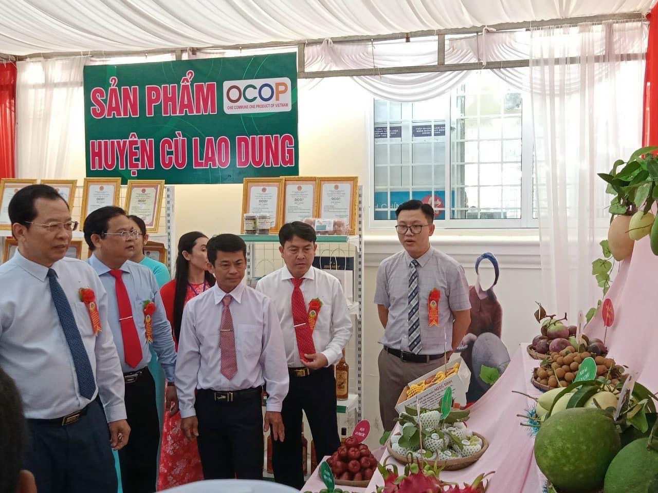Lãnh đạo Hội đồng nhân dân - Ủy ban nhân dân tỉnh tham quan khu trưng bày các sản phẩm chủ lực xã An Thạnh 1